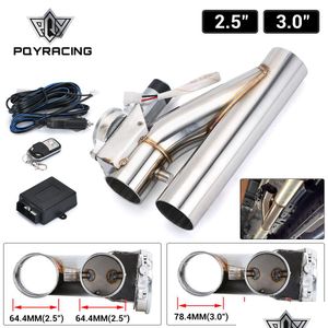 2.5 / 3 Stainless Steel Headers Y Pipe Electric Exhaust Cutout Cut Out Kit For 2.5Inch Or 3Inch Pqy- Ct93 Drop Delivery