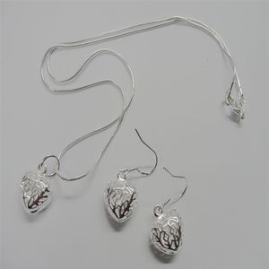 Heart Jewelry Jewellery Sets 925 Silver Necklaces Earrings Set Fashion Design Factory Gifts 50set lot300p