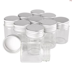 24pcs 15ml Boyut 30*40mm Şeffaf Cam Parfüm Şişeler Küçük Jars Flakonları Gümüş Vida Kapağı DIY Craftgood Miktar Senlk