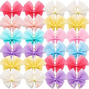 Dog Apparel 100Pcs Hair Bows Lace Butterfly Grooming Hand-made Puppy Cat Girls Rubber Bands For Dogs Pet Accessories Supplier