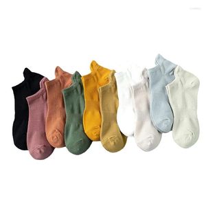 Men's Socks 5 Pairs Men Cotton Short Sock Solid Color For Male Ankle High Quality Breathable Fashion Colorful Leisure Boat