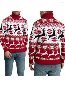 Kobiet Sweters pary brzydkie świąteczne śmieszne łosie druk turtleeck długoterminowy pullover rodzinny dopasowanie topów jesień ciepła dzianina