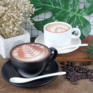 Flores decorativas simuladas comida café modelo copo adereços cappuccino exibição loja vestido macio bebidas latte arte decoração