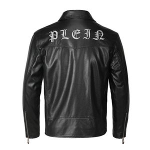 플레인 베어 겨울 가을 남자 코트 재킷 슬림 한 가짜 가죽 오토바이 PU FAUR Jackets 긴 슬리브 겉옷 코트 841612