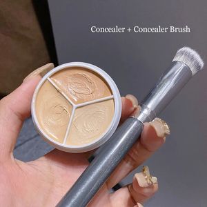 Concealer 3Color concealer palettkrämstruktur täcker akne märken mörka cirklar multifunktion ansikte makeup varar ljusare ansikte kosmetika 231016