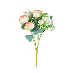 Hot Trends Artificial Silk Hydrangea Tea Bud Bouquet Mini Flower Bouquet For Wedding Gifts Valentine's Day Presents INS Style White Pink Red Orange Bridal Bouquet