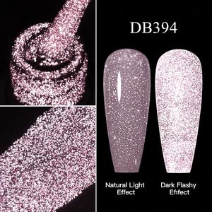 Nagellack mtsii reflekterande glittergelrosa glittrande paljetter gel nagellack blöt av UV nagelgel semipermanent nagelkonst dekoration 231016