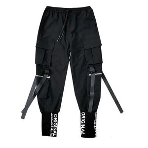 Herrbyxor Herr Retro High Streetwear Cargo Pants Män förlorar raka avslappnade svettbyxor joggar 231017