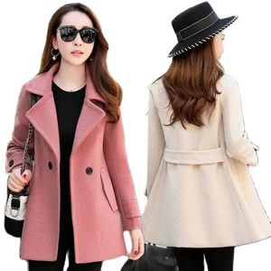 Women's Wool Blends Spring Autumn Woolen Jacket Female Korean Version Fashion Slim Fit Outcoat Temperament Elegant Short Woolen Coat Women Tops 231017