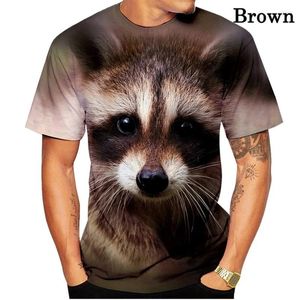 Camisas masculinas guaxinim camisetas 3d animal impressão bonito design camiseta moda feminina/masculina camisa de verão topos XS-5XL