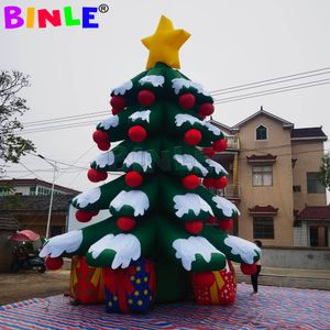 Atacado 8mh (26 pés) com ventilador árvore de natal inflável para decoração de eventos ao ar livre idéias de festa de ano novo