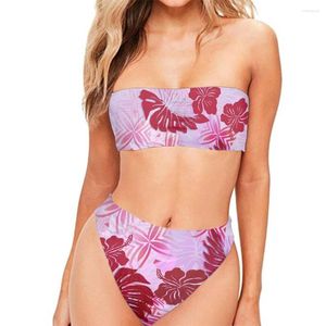 Kobiety stroje kąpielowe Summer Bikini 2023 Women Beach Wear Polinezyjskie ubranie plemienne Hawaje Flower Druku