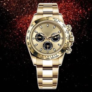 Mens Gold Watch Automatyczny projektant mechaniczny Montre de Luxe 40 mm Składanie klamry 904L Hardlex Waterproof Funkcja funkcji czasu