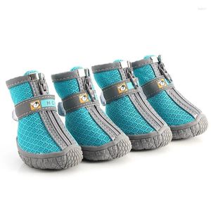 Dog Apparel Mesh Pet Shoes Durable Breathable Soft Sole Reflection Dogs Boots For Small Walking Climbing Sneakers Cat