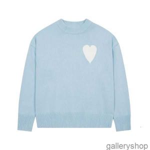 Mode amisweater paris tröja herrar designer stickade skjortor långärmad franska high street broderade en hjärtmönster rund hals stickade männen kvinnor am s-xlvk9