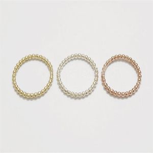 Модные гофрированные круглые кольца. Дизайн простых колец для женщин. Посеребренное кольцо с волнистыми бусинами190S.