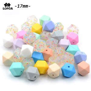 Whole Large Hexagon Loose Silicone Beads for Teething Necklace Silicone Teething Beads For Baby Teether BPA Safe Loose Beads T260K
