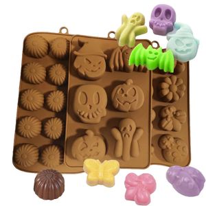 Backformen 2024 Halloween Silikon Gummiform Mini Totenkopf Schokolade Fondant Gebäck Küche Weihnachten Werkzeuge Zubehör 231017