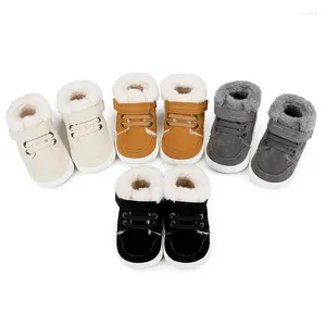 Botas infantis inverno neve gancho laço fechamento quente bebê meninos primeiros caminhantes sapatos antiderrapantes