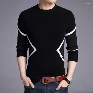 Men's Sweaters 2024 Autumn Winter Brand Clothing Sweater Men Fashion Geometric Slim Fit Pullover O Neck Knitted