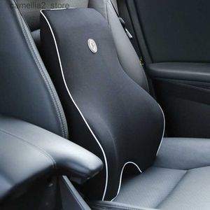 Seat Cushions 1pc Backrest Cushion Car Lumbar Pillow Waist Cushion Orthopedic Memory Foam Travel Relieve Back Pain Interior Car Accessory Q231018