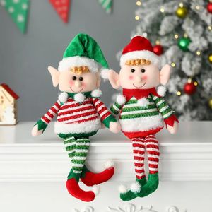 Рождественские украшения, плюшевые длинные ножки, кукла-эльф, украшения, красные, зеленые, игрушки для мальчиков и девочек, елка, 231017