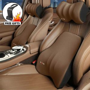 Seat Cushions Car Driver Pillow Memory Foam Car Lumbar Support Back Cushion Soft Car Seat Neck Pillow Washable Auto Pillow Cushion Accesorios Q231018