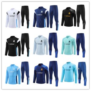 2023 MAILLOT MARSEILLES SOCCER Jerseys Set Tracksuit Om Olympique 23 24 Guendouzi Alexis Football Training Training Suit