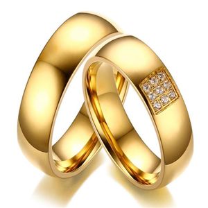 Cluster Rings 6mm Par Ring Titanium Steel med 9 Zircon -förlovningsringar Guldjubileumsgåvor 2021 Love327x