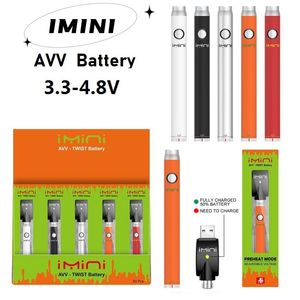 Top autêntico imini 380mAh 650mAh 510mAh Variável Variável Tensão Pré -aquecedor Bateria E Cigarro 510 Frea para Vapor de Vape de Vape de Petróleo na Fábrica de Vapor de Vapor