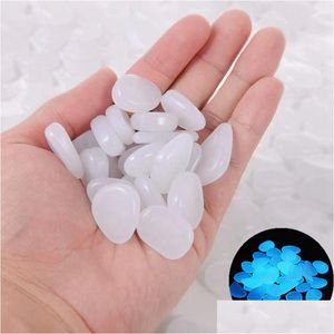 Garden Decorations Decoration Outdoor Luminous Stones 23Cm Glow In Dark Rocks Fish Tank For Aquarium Gardening Pots Planters Decor P Dhtls