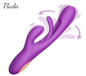 Vibratori Coniglio Tapping GSpot Vibratore accarezzante per donne Clitoride Stimolatore clitoride Potente 21 modalità Giocattolo del sesso Articoli femminili Adulti 24147196
