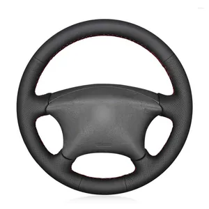 Steering Wheel Covers Hand-stitched Black PU Artificial Leather Car Wrap For Berlingo 2003-2008 / Jumpy 2007-2008 Xsar