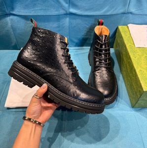 Fashion Winter Luxury Monolith men Ankle Boots Triangle Brushed Leather Nylon Chunky Lug Sole Comfort Footwear Martin Motorcycle Combat Booty