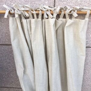 Curtain Modern Beige Linen Tassel Tie Top Short Curtains For Living Room Bedroom Partition Drapes Balcony Window White Solid Curtains 231018