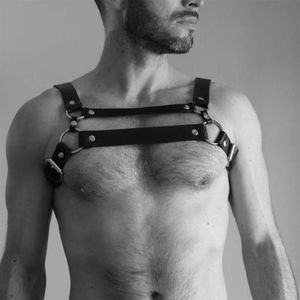 Cinture in pelle moda regolabile Cinghie da uomo Imbracatura di ritenuta Bdsm Bondage Bretelle per il corpo Giarrettiera Club Cosplay Cintura erotica Reggiseni Se243o