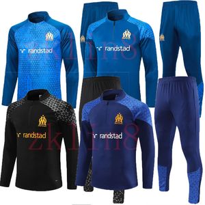 23 24 Kids Men Soccer Tracksuits Milik Payet Marseilles Survetement 22 23 Fottball Training Suit Veste Maillot de Foot Olympique OM Tracksuit 축구 조깅 10/2XL