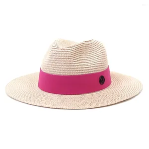 Berets 2023 Mężczyźni Kobiety Brytyjski klasyk Jazz Panama Straw Hats do podróży na świeżym powietrzu Summer Sunprotection Visor Sun Hurt