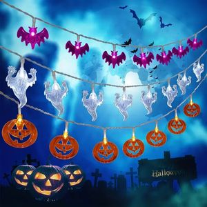 Halloween String Lights Halloween Decorations, Set 3x20 LED 10ft Each Light Pumpkin Bat Ghost Lights Battery Operated Fairy Lights Halloween Party Decorations