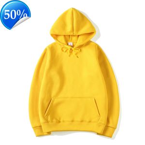 Men's Hoodies Sweatshirts Men's Hoodies pullover sweater printed with solid color smooth plate long-sleeved work clothes High quality