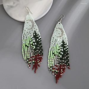 Dangle Earrings Europe And America Bohemia Women's Jewelry Accessories Landscape Starry Sky Handmade Beads Tassel Drop For Women 2023