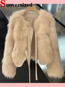 Pelliccia da donna finta invernale cappotti corti caldi addensare imitare pellicce giacche moda coreana peluche allentato Jaqueta donna pelosa di lusso Casaco 231017