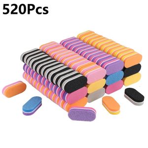 Arquivos de unhas 520pcs dupla face mini esponja colorida buffer blocos uv gel polonês moagem buffers suprimentos manicure ferramentas 231017