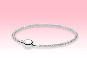 Kvinnor Sterling Silver Mesh Armband Bangle Armband Sommarsmycken för Ball Clasp -armband med originalboxuppsättningar5952595