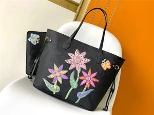 デザイナーの豪華な肩のハンドバッグと別のジッパーウォレットポケットYayoi kusama neverf women totes m21733 7a品質