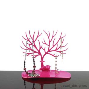 Stojak na biżuterię Czarno -różowe różowe czerwone kolczyki Naszyjnik Pierścień Bransoletka Bransoletka Wyświetlacz stojak Tray Tree Tree Biżuteria R231018