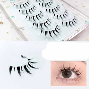 Cílios Postiços 5 Pares Mulheres Naturais Japoneses Maquiagem Séria Curto Fino Eye Lash Cosplay 231017