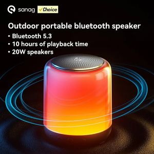 Głośniki telefonu komórkowego SANAG X10 Bezprzewodowy głośnik Bluetooth 9 Tryby oświetlenia 360 ° Ekran streamerowy 10H Play Time Mini Portable 231018