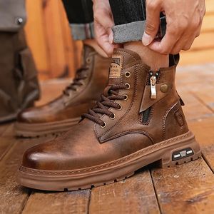 Boots 2023 Winter Mens Ankle Thick Bottom Zipper Man Shoes Waterproof Fashion Designer Large Size Male Footwear Botas Mujer 231018