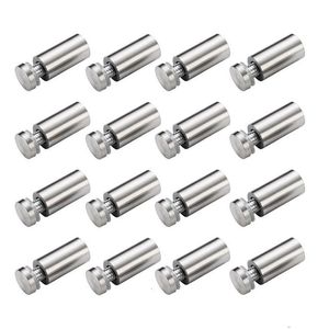 Pregos Pregos 16 Pcs Fixadores De Vidro De Aço Inoxidável Dia 19mm Acrílico Publicidade Standoffs Pin Billboard Fixação Parafusos Hardw Dhgarden Dho89